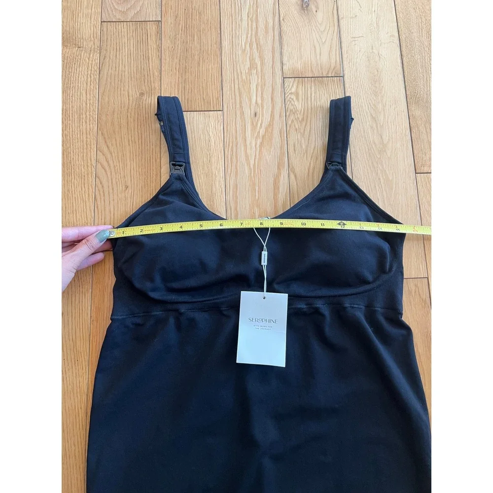 NEW Seraphine All In One Nursing Jumpsuit Black Stretch Womens Size L
